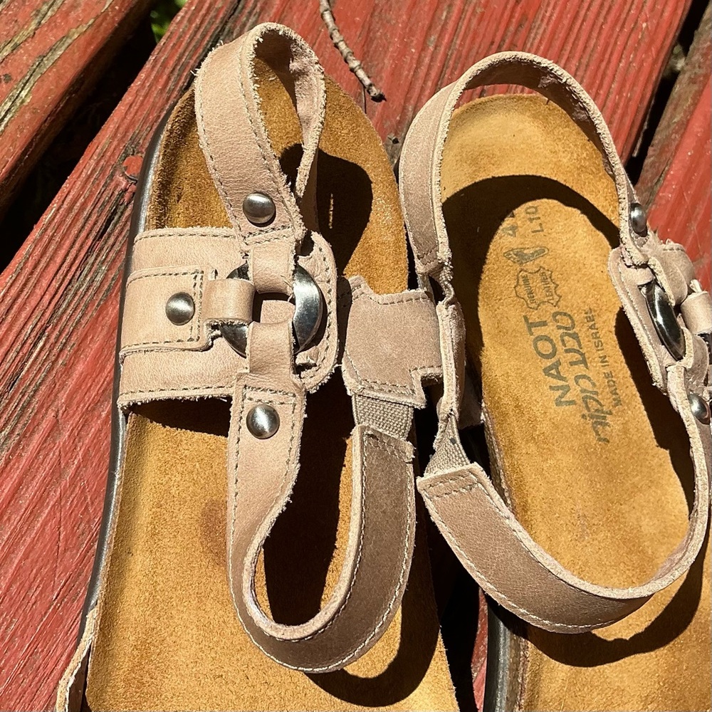 NAOT Women’s Leather Sandals Snake Print Comfort Size 41 US 10 Arch Support - Picture 14 of 16